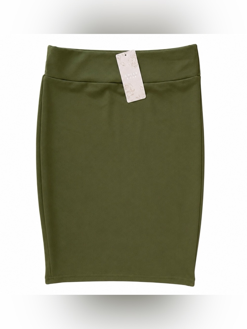 Olive Green Women's Ponte Pencil Skirt NWT